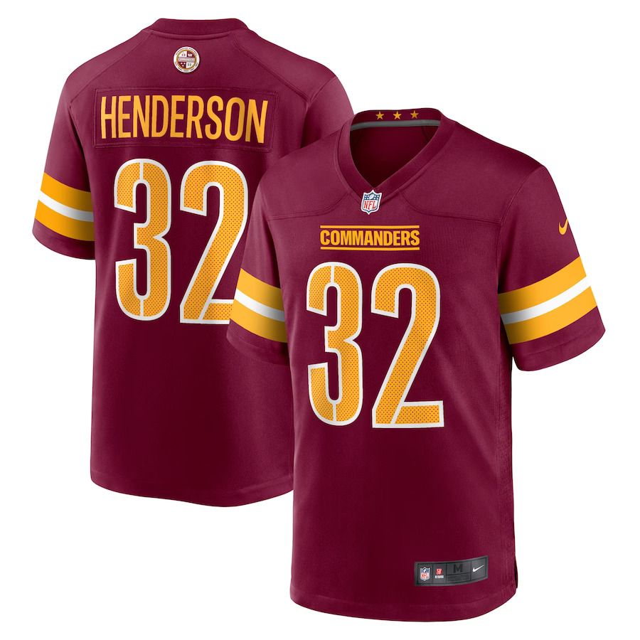 Men Washington Commanders 32 Xavier Henderson Nike Burgundy Team Game NFL Jersey